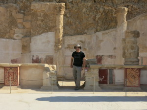 Ted in Herod's northern "hanging palace" at Masada near the Dead Sea, where he entertained guests