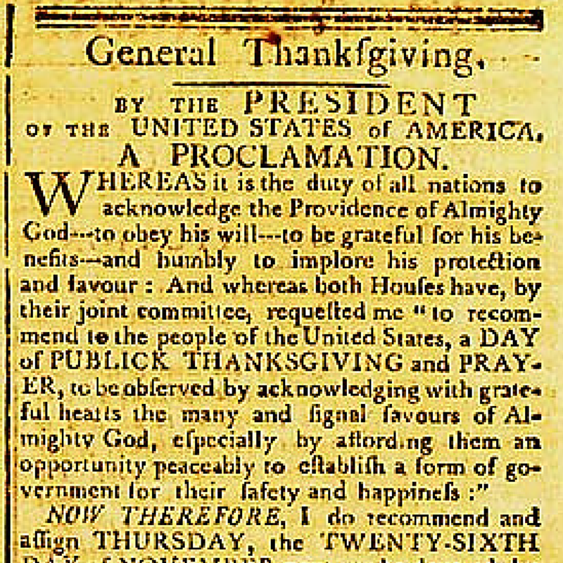 George Washington’s Thanksgiving Proclamation